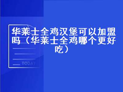 华莱士全鸡汉堡可以加盟吗（华莱士全鸡哪个更好吃）