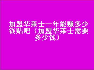 加盟华莱士一年能赚多少钱贴吧（加盟华莱士需要多少钱）